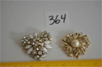 Lot of 2 Vintage Broaches - one marked Monet,