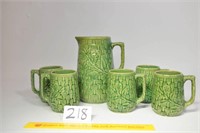 Unmarked McCoy Pitcher & Glasses Manufactures