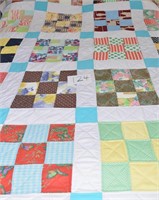 Hand Stitched Quilt 66" X 80" - a few spot as