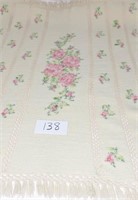Vintage Crocheted Coverlet 39" X 66"