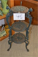 Decorative Cast Iron Plant Stand w/Dragon Design