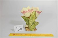 Vintage McCoy Double Tulip Vase Leaf chipped and