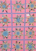 Vintage Hand Stitched Quilt - 8 Pt. Star Pattern