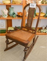 Antique Rocking Chair 33" T - Wicker Insert