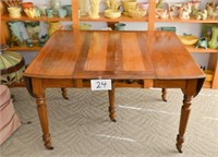 Antique Oak Drop Leaf Table 29" T X 41" W  X 46.5