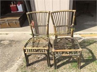 Pair of Rattan chairs - no cushions