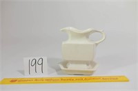 McCoy Small Pitcher & Bowl Small crack in Handle