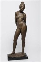 Mid-Century Signed Ceramic Figure, Nude Woman