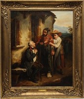 French Genre Painting, Manner of Grolleron, Oil