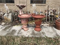 2 Large Urn style Terra Cotta planters