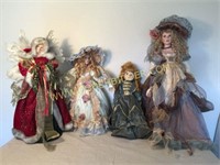 Lot of 4 Collectable Dolls