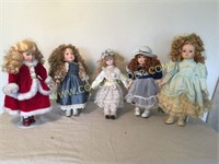 Lot of 5 Collectable Dolls