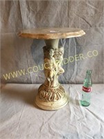 18" Chalkware Greek style pedestal table