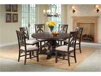 Elements Stone 60" Round Table & 6 Chairs