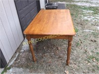 Solid wood farm style dining table