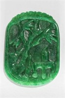 Chinese Spinach Jade Plaque