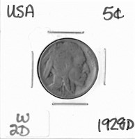 US 1928D BUFFALO/INDIAN HEAD NICKLE