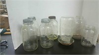 Lot of  Ball & Kerr Canning Jars + Bird Feeder