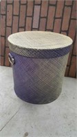 Faded large rattan hatbox?