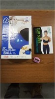 Exercise equipment, inflatable ball, pedometer