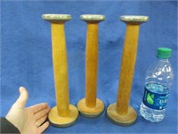 3 wooden spools - 11inch tall