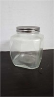 Square glass jar with lid