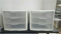 2 Sterilite 3 Drawer Storage Shelves