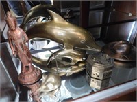 Lot-2 Brass Dolphins, Brass Mouse, Brass CowboyHat