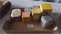 Box of Advertising Tins