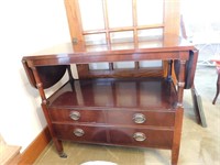 Vintage Drop Leaf Serving Table w/2 Drawers