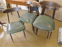 Set: 6 metal frame 60's dinette chairs