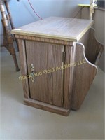 Pressed wood end table/magazine rack