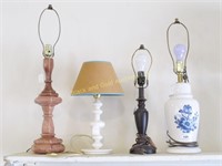 Lot of 4 electric table lamps