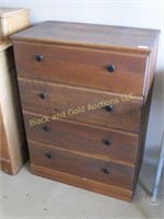 36" tall 4 drawer wooden chest of drawers