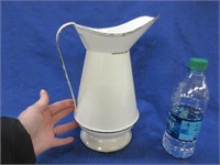 old white enamel pitcher