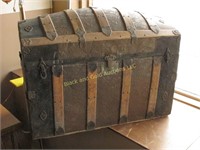 Camel back trunk with wood slats and interior