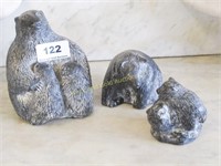 3 Wolf Original bear sculptures