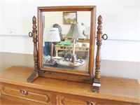 Walnut frame 17" tall swivel mirror