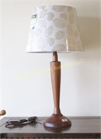 Handmade walnut lamp base with new shade