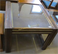 Wooden glass top end table
