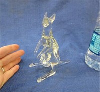 handblown glass kangaroo