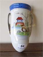 Hand painted ceramic vase wall pocket