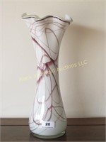 14 1/2" tall art glass vase, unmarked