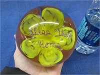 1996 kerry zimmerman "bless this home" paperweight