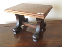 Petite wooden footstool, 14" x 10" x 10"