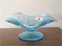 Blue Opal square Question Marks compote