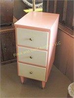 Painted 3 drawer cabinet, 29 1/2" tall