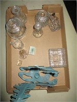 candle holders & misc. glassware