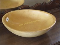 13" oval wooden dough bowl