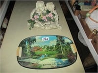 Cypress garden's tray & angel figurine
